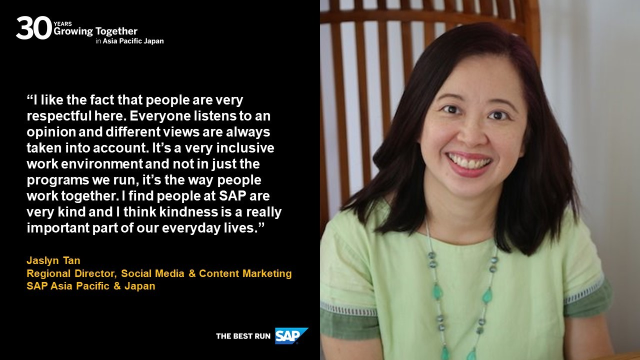 kernra's tweet photo. .#TheBestRun companies foster inclusivity and respect. For Jaslyn Tan of SAP APJ, SAP's culture of kindness allows for an environment that makes great work happen. Read more employee insights at https://t.co/G0vHFAfa23 #SAPAPJ30. https://t.co/KMaCgg3xFx https://t.co/gSLloOKFkv