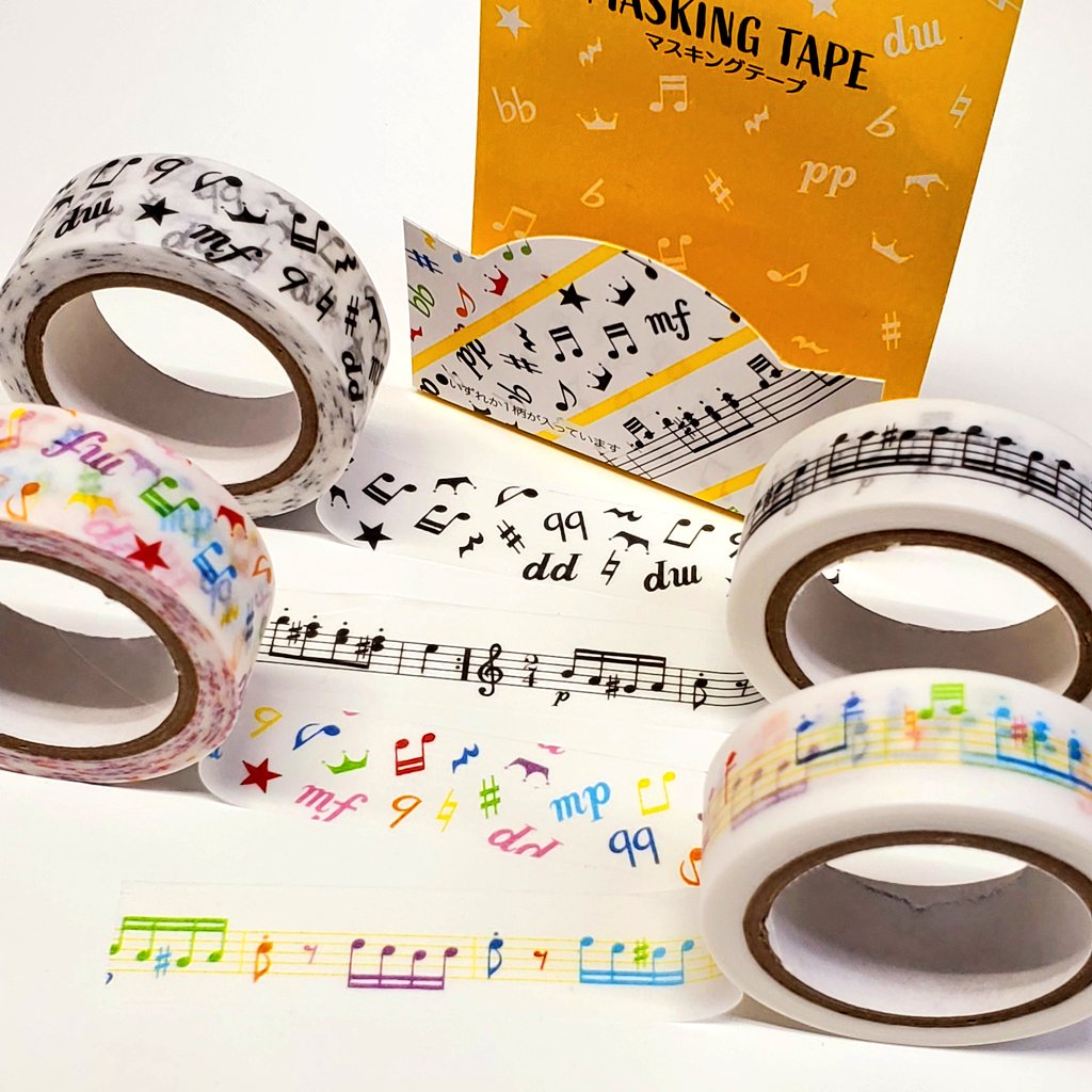 【廃盤】マスキングテープ (中古) #4611 マークス　音符　楽譜　ラベル マスキングテープ マークス 音符 廃盤】マスキングテープ (中古) #4611