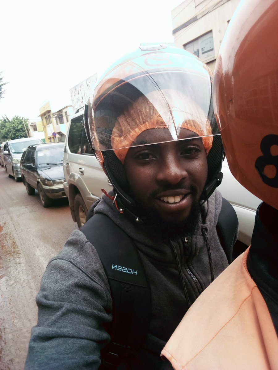 Chris25615's tweet photo. With today's crazy jam I couldn't help but beat the traffic with Using @SafeBoda to work. And to add icing to the cake I topped up my cashless and got a 20% discount off my trip. 
@SafeBoda oye ✊
@infinixuganda https://t.co/IJkOxza6SK