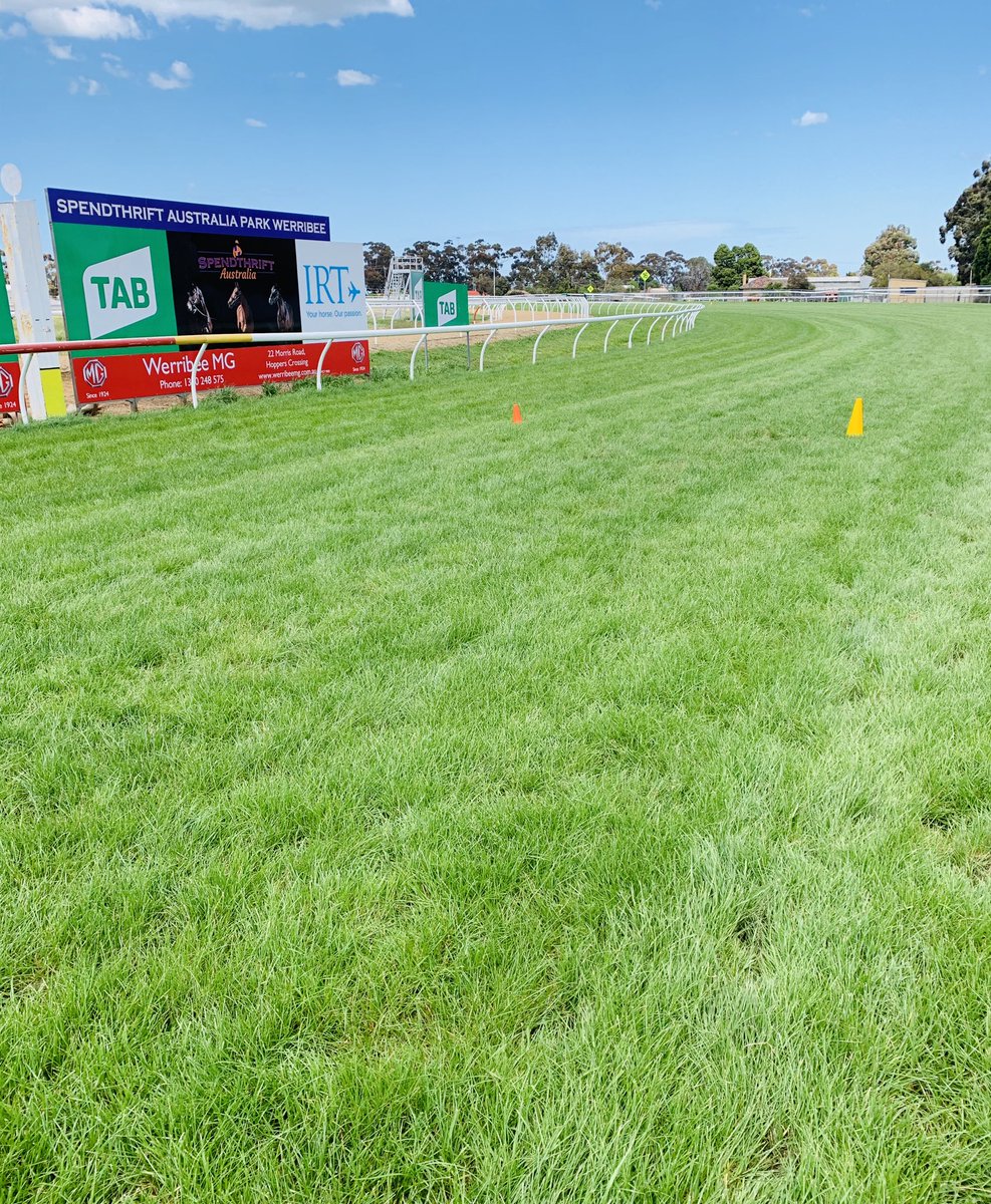 AdamWilkinson11's tweet photo. TRACK RATING: Today for ⁦@Spendthrift_au⁩ WERRIBEE on 08 Dec 2019 is: Good 4, Peno:5.14, Rain:24hr 0mm/7day 7mm, Irr:24hr 6mm/7day 36mm @Racing⁩ ⁦@tabcomau⁩ ⁦⁦@austrainers⁩ ⁦@JockeysAssoc⁩ #trackwalker #WerribeeCup https://t.co/4TvwOubLkt