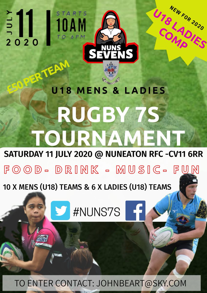 7sColts's tweet image. Save the date!! Its Back again and bigger than before. Featuring Ladies U18 7s comp. 
#Nun7s #7srugby #coltsrugby
