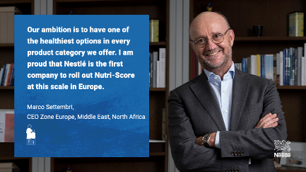 CPW_Global's tweet photo. Marco Settembri, @Nestle CEO for EMENA: “Our ambition is to have one of the #healthiest options in every product category we offer. #NutriScore will motivate us and help track our progress”: Full story: https://t.co/zRSkw9iAu3 https://t.co/tf7jx1sUh5