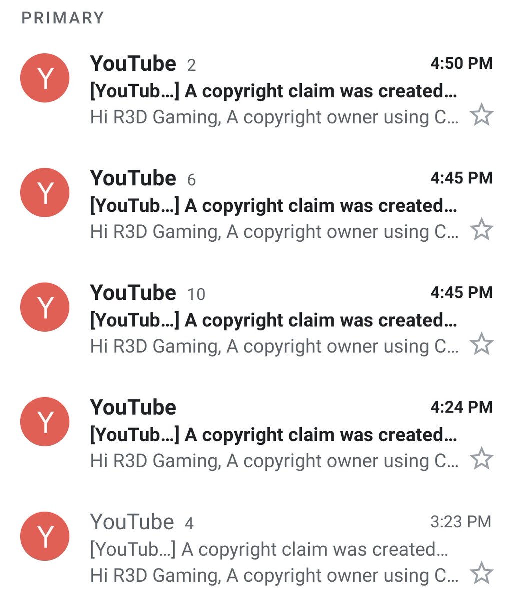 R3DGaming's tweet photo. @TeamYouTube I just got 19 more new false claims. Please help. Who do I contact? #needhelp @YouTube @YTCreators #falsecopyright #IllustratedSoundMusic https://t.co/OHYFAe2PTj