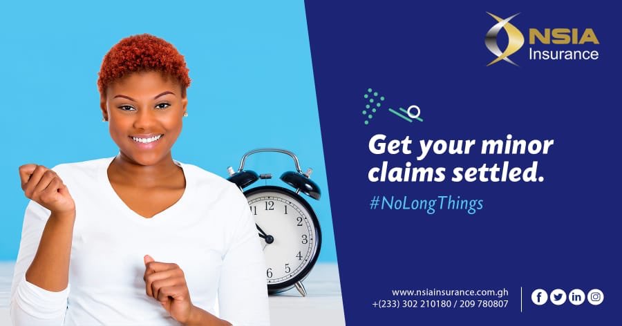 nsiainsurancegh's tweet photo. Minor claims (of up to GHS 2,000) settled within 1 hour. Why leave your car uninsured and why insure anywhere else?
#NoLongThings https://t.co/2K2nMZZpRh