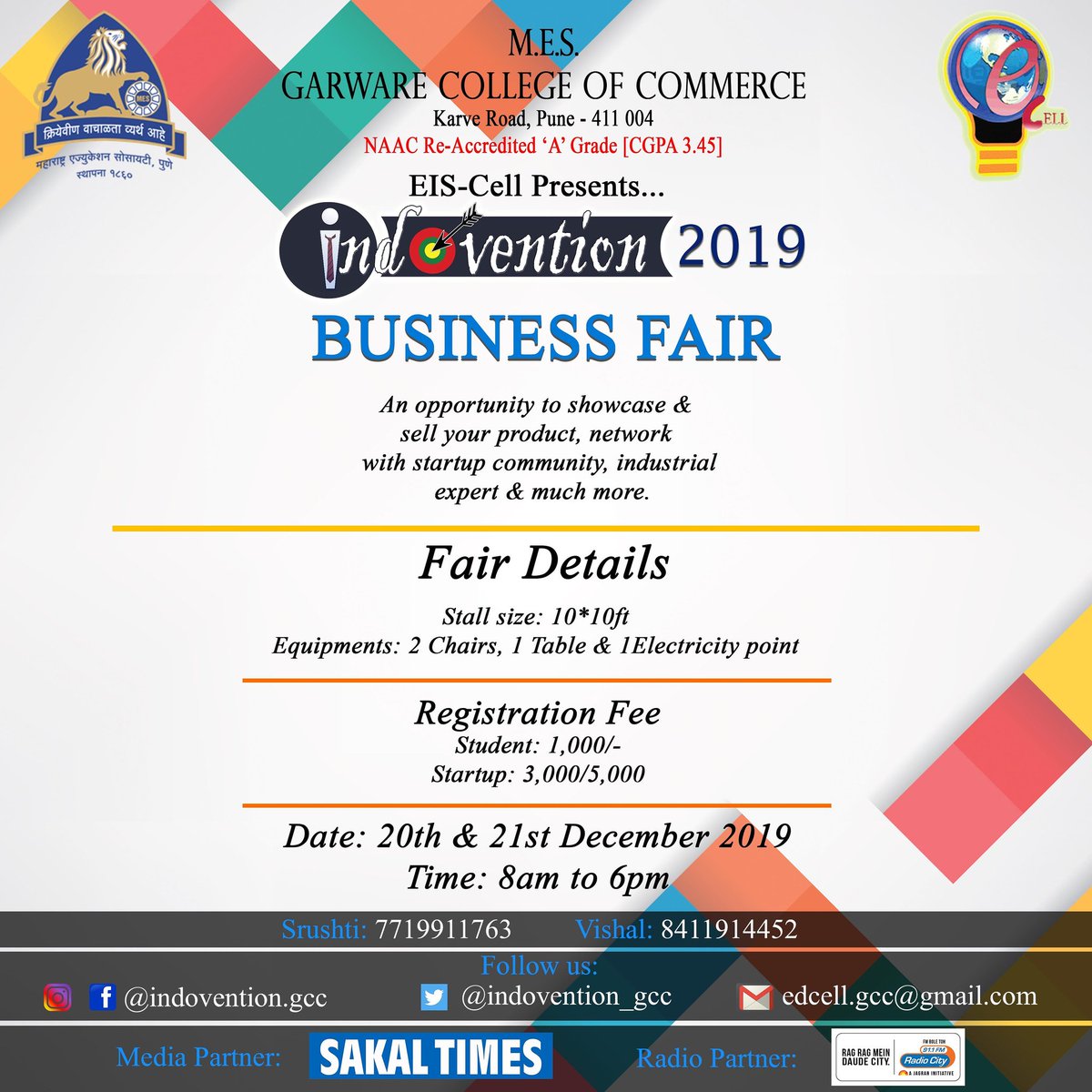 indovention_gcc's tweet image. Mega Business Fair organised under Ind🎯vention is the most popular event amongst the all. The Business Fair on College Campus provides an opportunity to the Student Entrepreneurs and Start-ups, to Showcase, Sell and Promote their Products/Services to a huge crowd.. #indovention