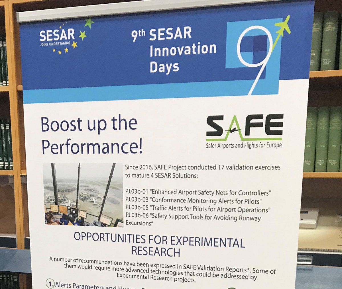 SAFE_EU's tweet photo. @SAFE_EU is in @ATH_airport, @SESAR_JU #Innovation #Days #SIDS19 to present opportunities for #ATM research. Contribute with us to the #safety of @Transport_EU! https://t.co/wHIoADVtsm