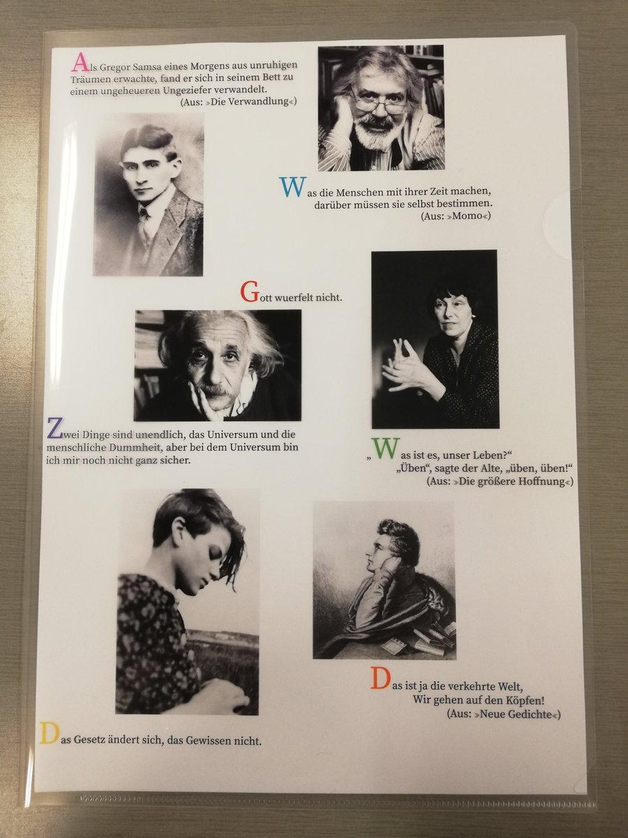 Takumi Itabashi Twitterissa 今年も学習院大学ドイツ語圏文化学科グッズをもらえたぞ 今年のクリアファイルは名言集 人物と訳は分かるかな