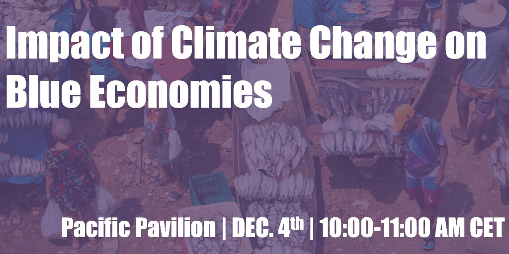 OceanPathway's tweet photo. In a half-hour, join @PIDF01 to discuss the impact of climate change on blue economies and measures that need to be taken to protect all the livelihoods dependent on a healthy ocean at the Pacific Pavilion.
#COP25 #BlueCOP #OceanPathway https://t.co/1ERbGJKWKM
