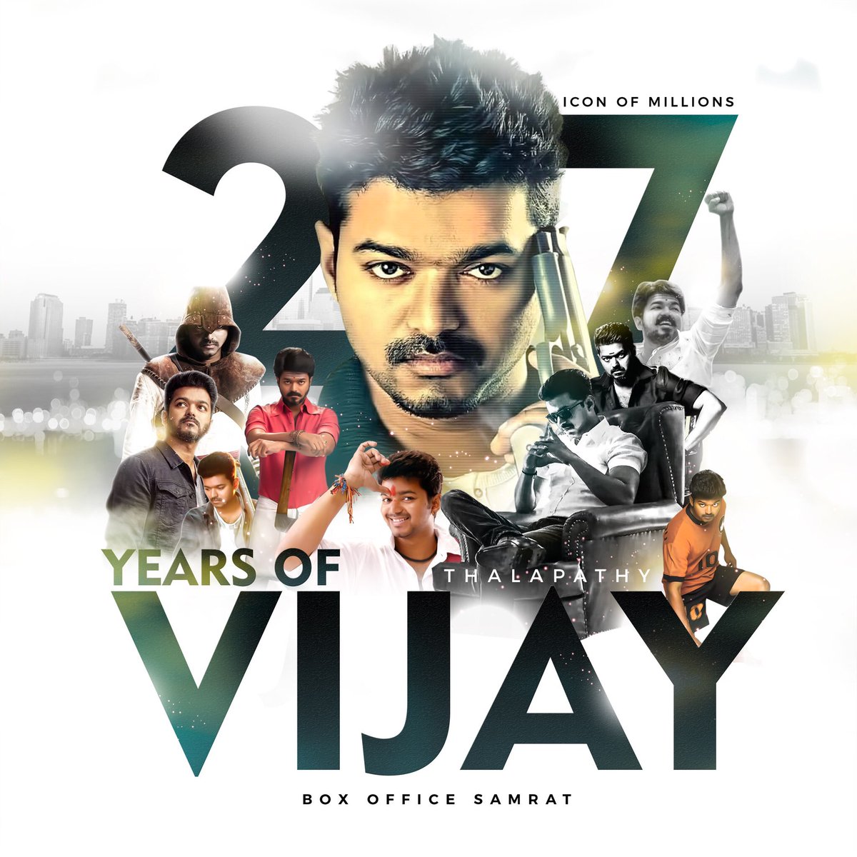 27 years of acting.many failures but never carried about it.apart from acting the best motivator. #Thalapathy 
#Bigil #27YrsOfKwEmperorVIJAY 
#vijay #vijayfan #Thalapathyrasigan
#longlivevijay