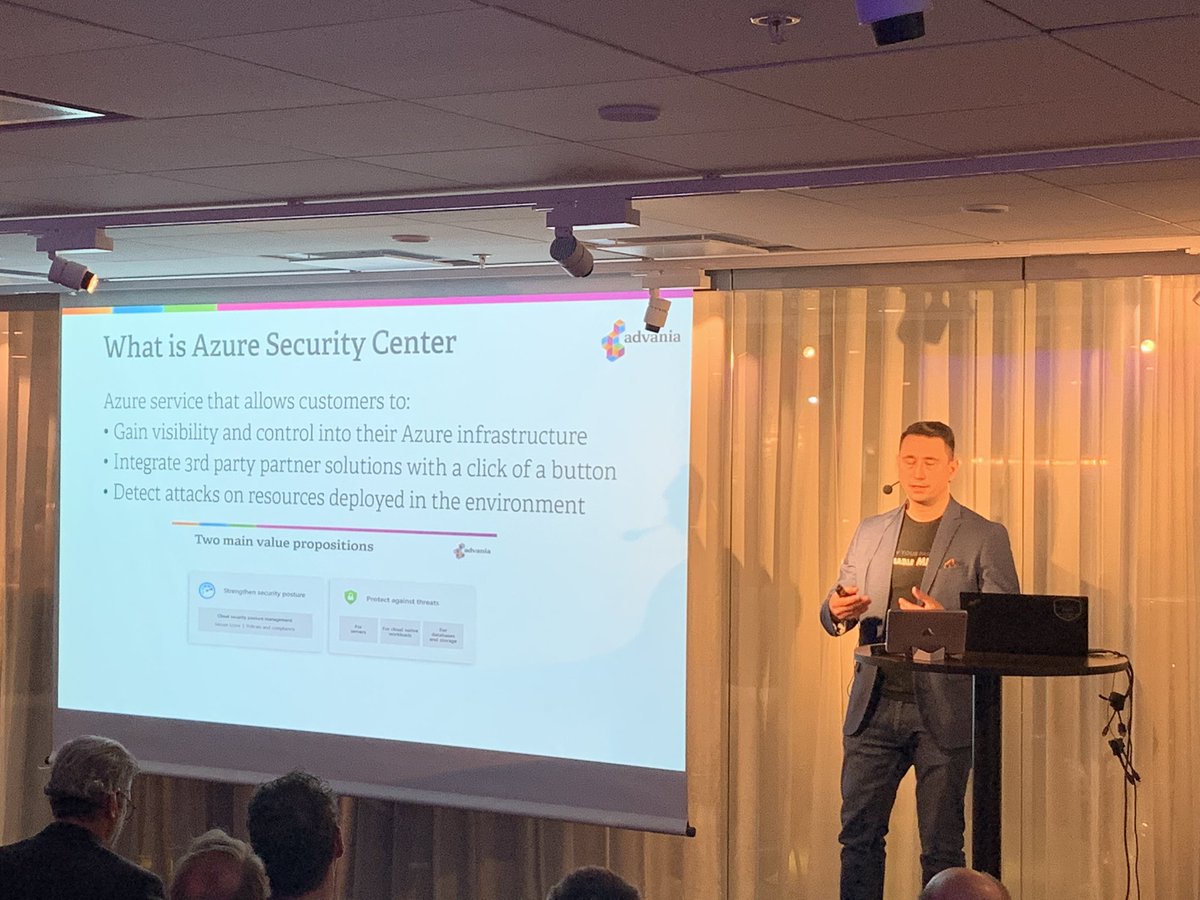 stefantmolin's tweet photo. @ipcdollar1 explains how to gain visibility and control with Azure Security Center and what’s new this fall at #cloudrunner2020 @KFConsulting https://t.co/gRoYkOBbN5