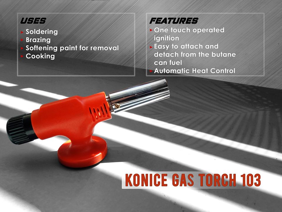 konicecorp's tweet photo. Konice Gas Torch 101, 103, 501, and kw 200

Features:
-One touch operated ignition
-Easy to attach and detach form butane can fuel
-Automatic heat control

#konice #butane #gas #portablegasrange #portable #outdoor #indoor #cooking #lighter #camping  #grill #stove #torch #igniter https://t.co/ox0hcI3RmV