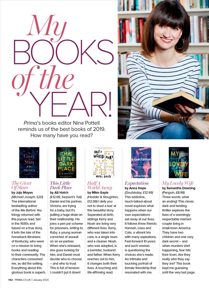 Matineegirl's tweet photo. Ta dah!
These are ‘my books of the year’ for 2019 for @PrimaMag featuring @jojomoyes @andrewshatch @mikegayle @Anna_Hope @smariedowning @Mary_Beth_Keane @jamiefewery @OLearyBeth @hannahbeckerman @ruthmariehogan @ByLizzyBarber @MargaretAtwood Jessie Burton https://t.co/dpE0ek9lkB