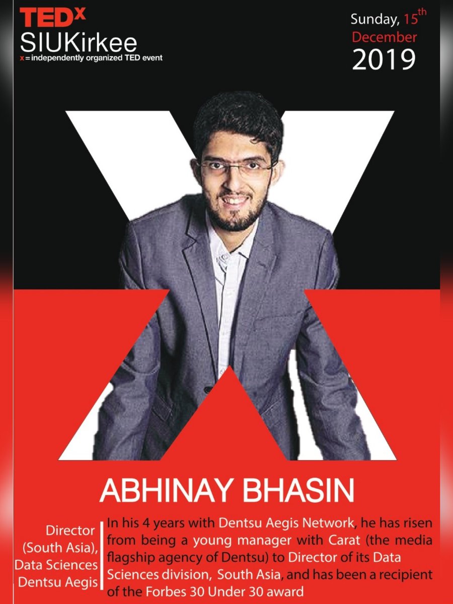 TEDxSIUKirkee's tweet photo. A warm welcome to our Second #TEDxSIUKirkee2019 speaker 🎤 - ABHINAY BHASIN.

We look forward to his TEDxSIUKirkee2019 talk on 15th December.

#tedx #tedxtalks #tedxspeaker #tedxindia #tedxevents #tedxstage #tedxsiukirkee #tedx_surge https://t.co/iCnjh1mMOk