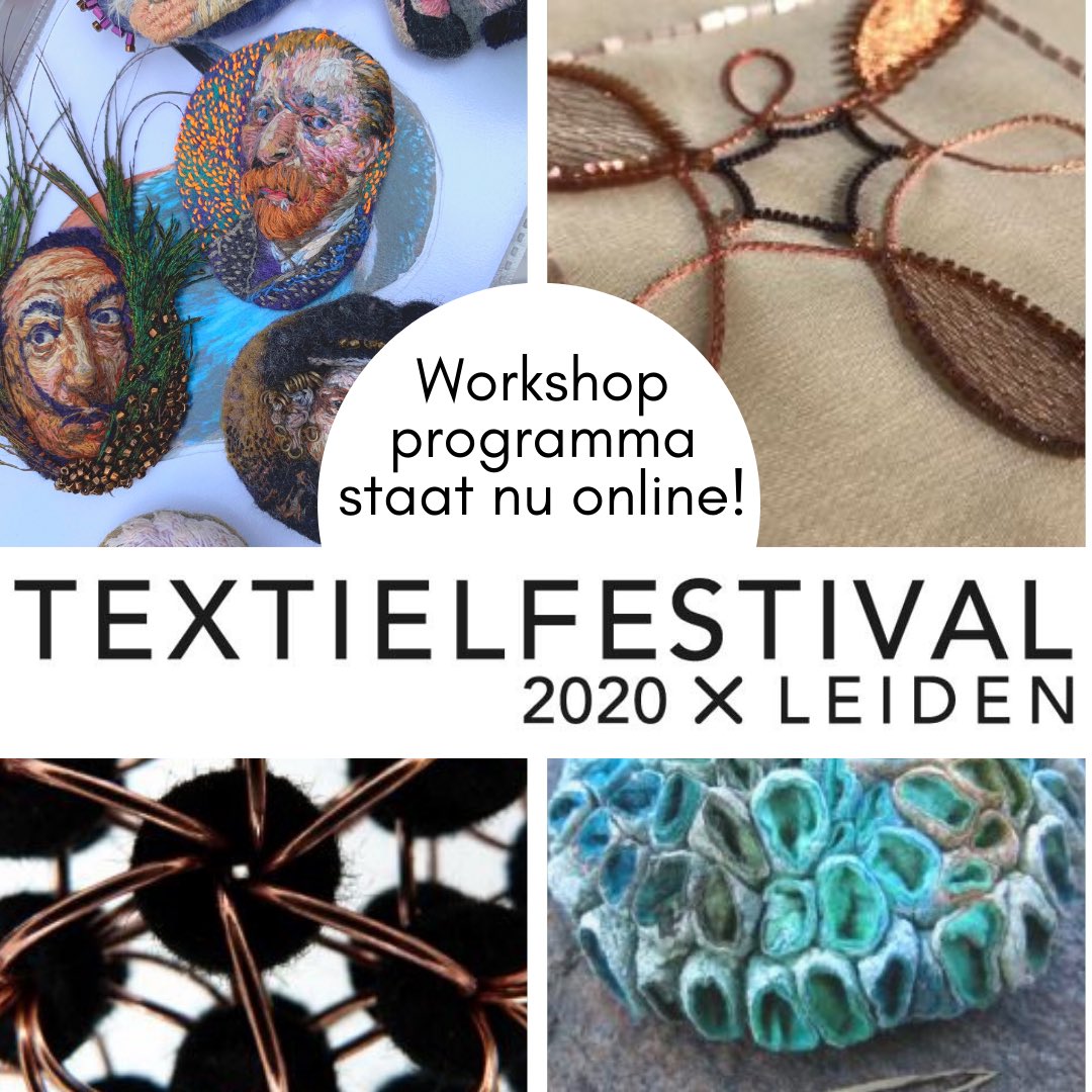 Vandaag is het workshopprogramma online gekomen, vanaf 14 december, 12 uur te boeken! textielfestival.nl/workshops/