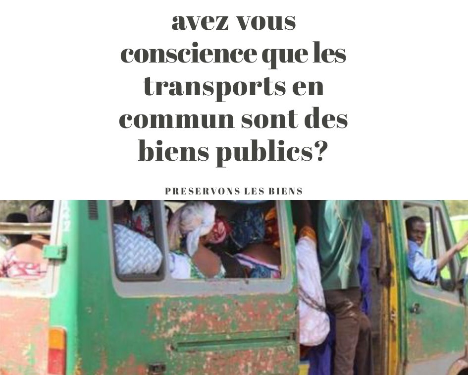 soksygims's tweet photo. Avez vous conscience que les transports en commun sont des biens publics et que leur degradation réduirait la mobilité qui est elle aussi un bien commun?
#CitoyenModel
#PreservonsLesBiensPublics
@FAMOC_MALI
@FideleGuindou
@konate90 https://t.co/NdIfwGWNdF