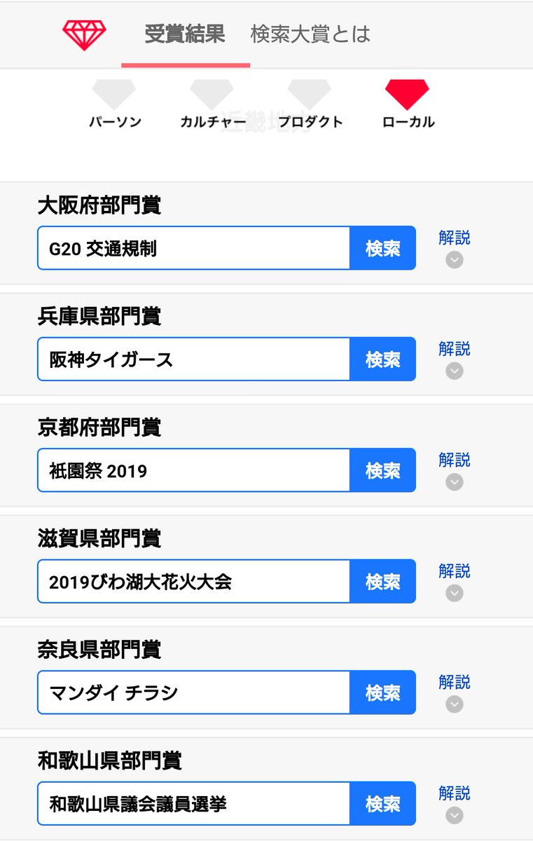 ぷんちゃ Yahoo の検索ワード急上昇ランキングの近畿地方の各府県のランキングが出てて の画素のワードが検索で上位やったみたいやけど 奈良県のマンダイチラシって スーパー万代のチラシの事やけど 全国ニュースでもやってて 万代が全国