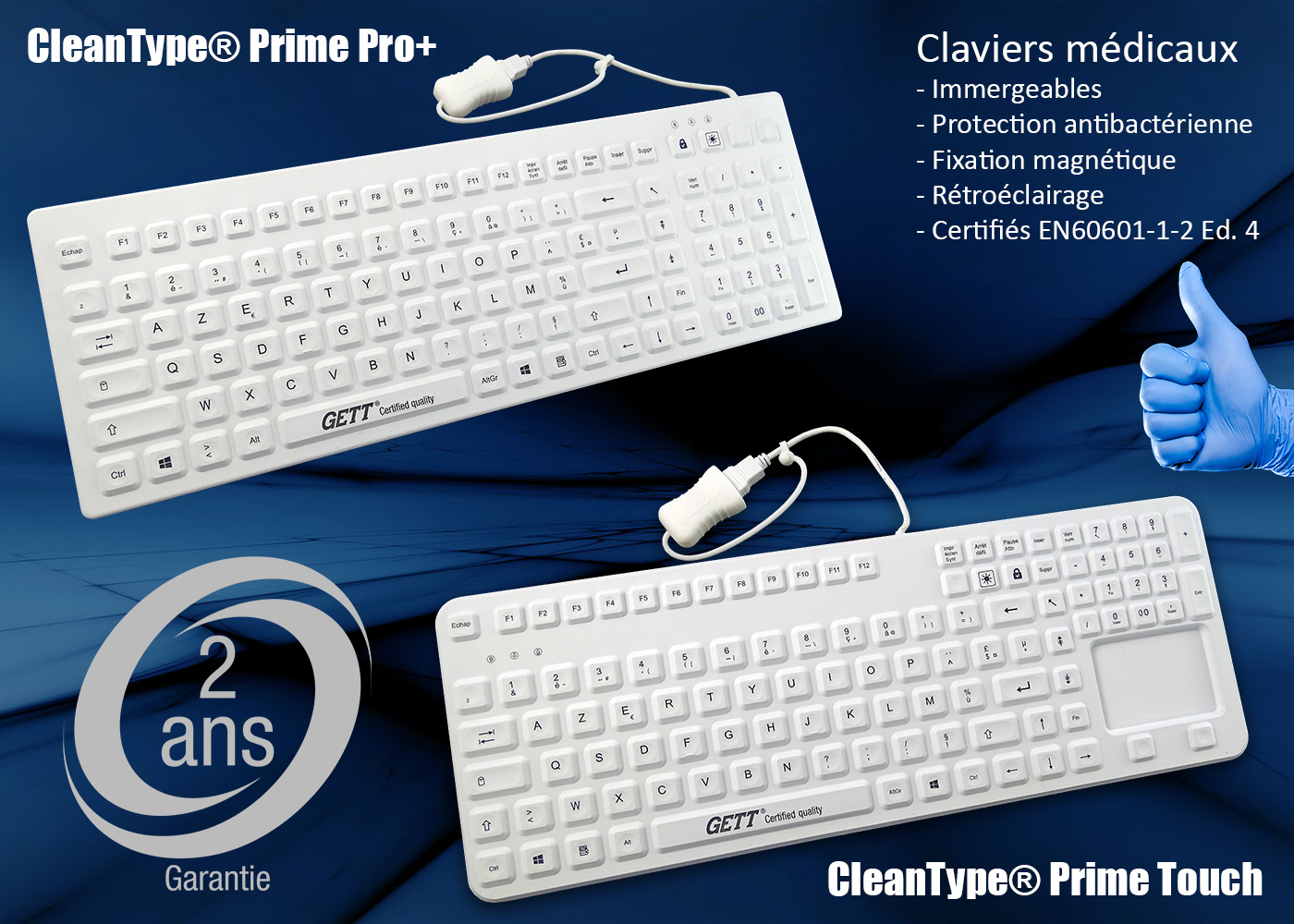 Clavier silicone série Cleantype® Prime Pro+