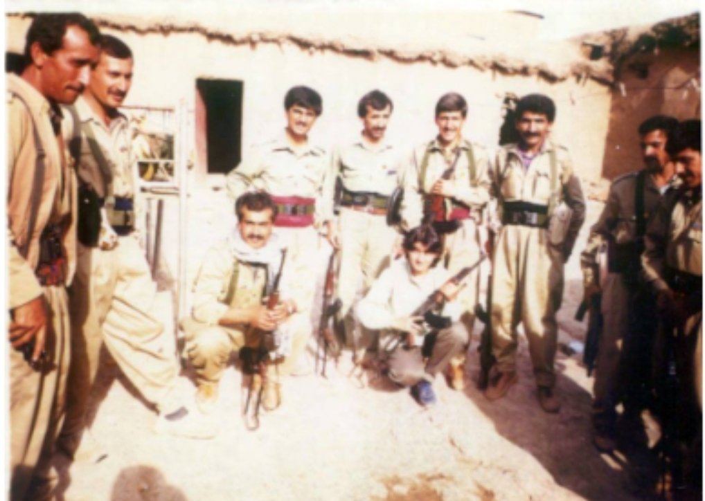 Murat Karayilan with group of ERNK fighters before an raid on a military base of the turkish army, Bakur late 1980s