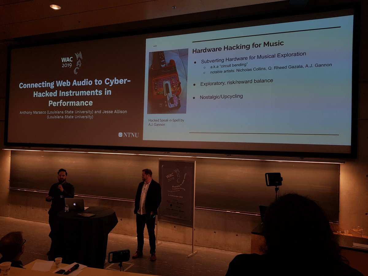WebAudioConf's tweet image. All about #circuitbending and #networkedperformance with Anthony Marasco and Jesse Allison in "Connecting Web Audio to Cyber-Hacked Instruments in Performance" &amp;gt; Bendit_I/O #hardwarehacking  ntnu.edu/documents/1282…