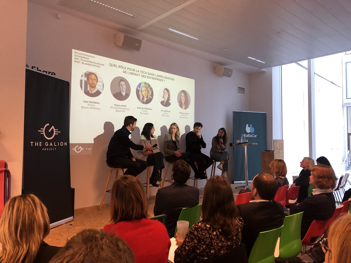 bymaddyness's tweet image. Maddyness est présent chez @BlaBlaCar_FR pour le talk #ImpactSolutions autour de l’impact des entreprises avec @thegalionp @loydeborah, @jean_moreau_, @tpetit58, @eva_sdn et @judepim