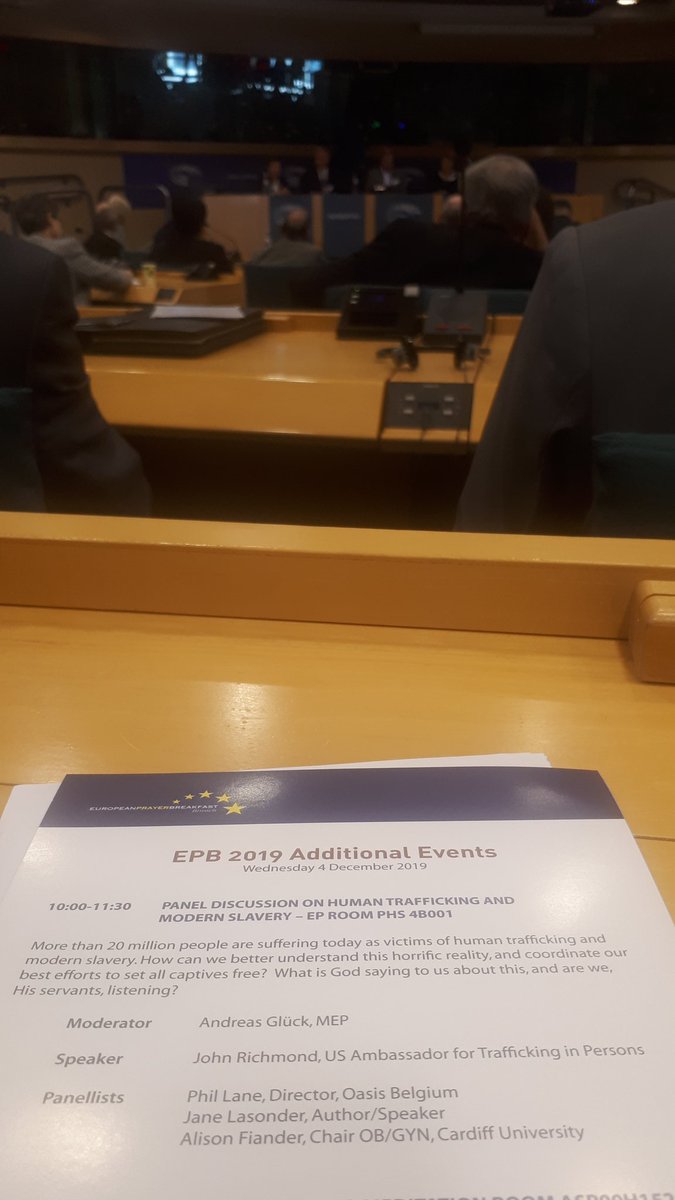 Moving testimony by Jane Lasonder at panel discussion on human trafficking at european parliament.