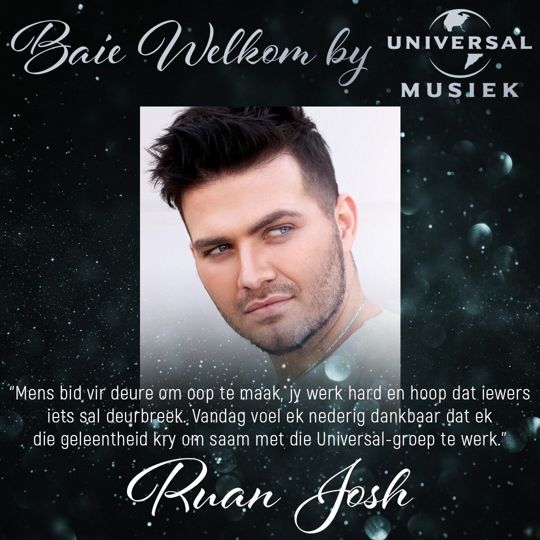 Ons is baie trots om <a href="/Ruan_Josh/">Ruan Josh</a> by <a href="/UMGSA/">Universal Music South Africa</a> te verwelkom!! Ons is baie opgewonde oor die toekoms!!