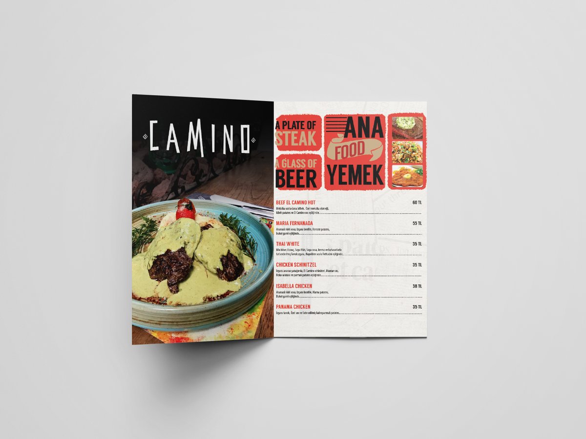 Bahçelievler, El Camino Food &amp; Drinks için hazırlamış olduğumuz menü tasarım çalışmamız. 🎨 #daire21adworks 

#digital #marketing #ankara #sosyalmedya #menütasarım #menudesign #food #foodgram @elcaminoankara #menu #design #tasarım #elcamino #drinks