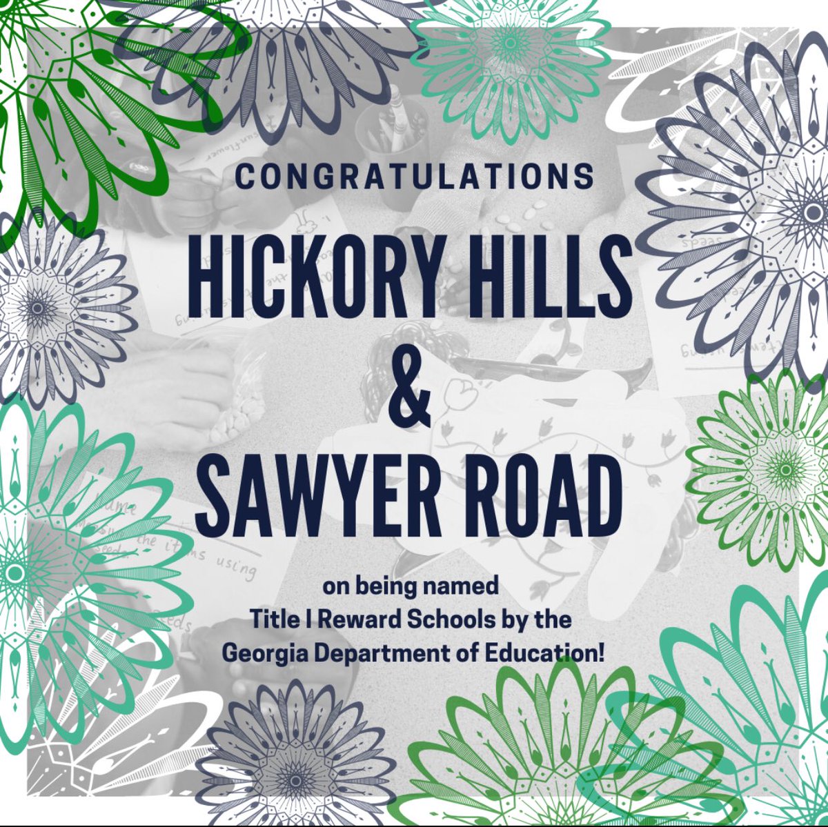 MariettaCitySch's tweet photo. Hickory Hills and Sawyer Road are among the top 10-percent of Title 1 schools in the state making the most progress in improving student performance! @HH_Dragons https://t.co/YrUPzG7uDq