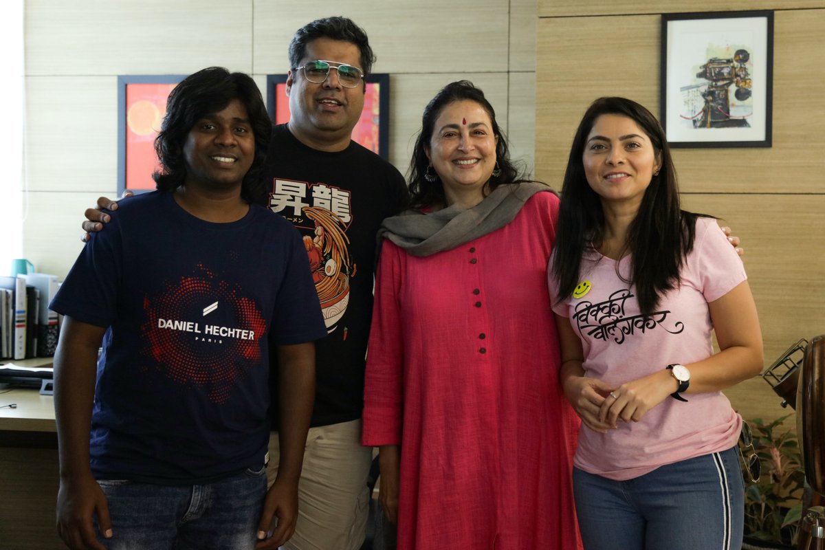 INOXMovies's tweet photo. We had a gala time when team #VickyVelingkar came over to the INOX headquarters for a fun visit ahead of their big release. Here's a little snippet.

@meSonalee @VarmaSaurabh @Kartikgseams @DancingShiva18 @vickyvelingkar @gauravmore201 @sangramsamel @singhketan @spruhavarad https://t.co/IMWFV5GigH