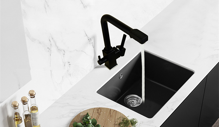 ROLYA Matte Black Tri Flow Kitchen Faucets
1, Matte Black Finish
2, Solid Brass Construction
3, Swivel Spout
4, 5 Years Warranty