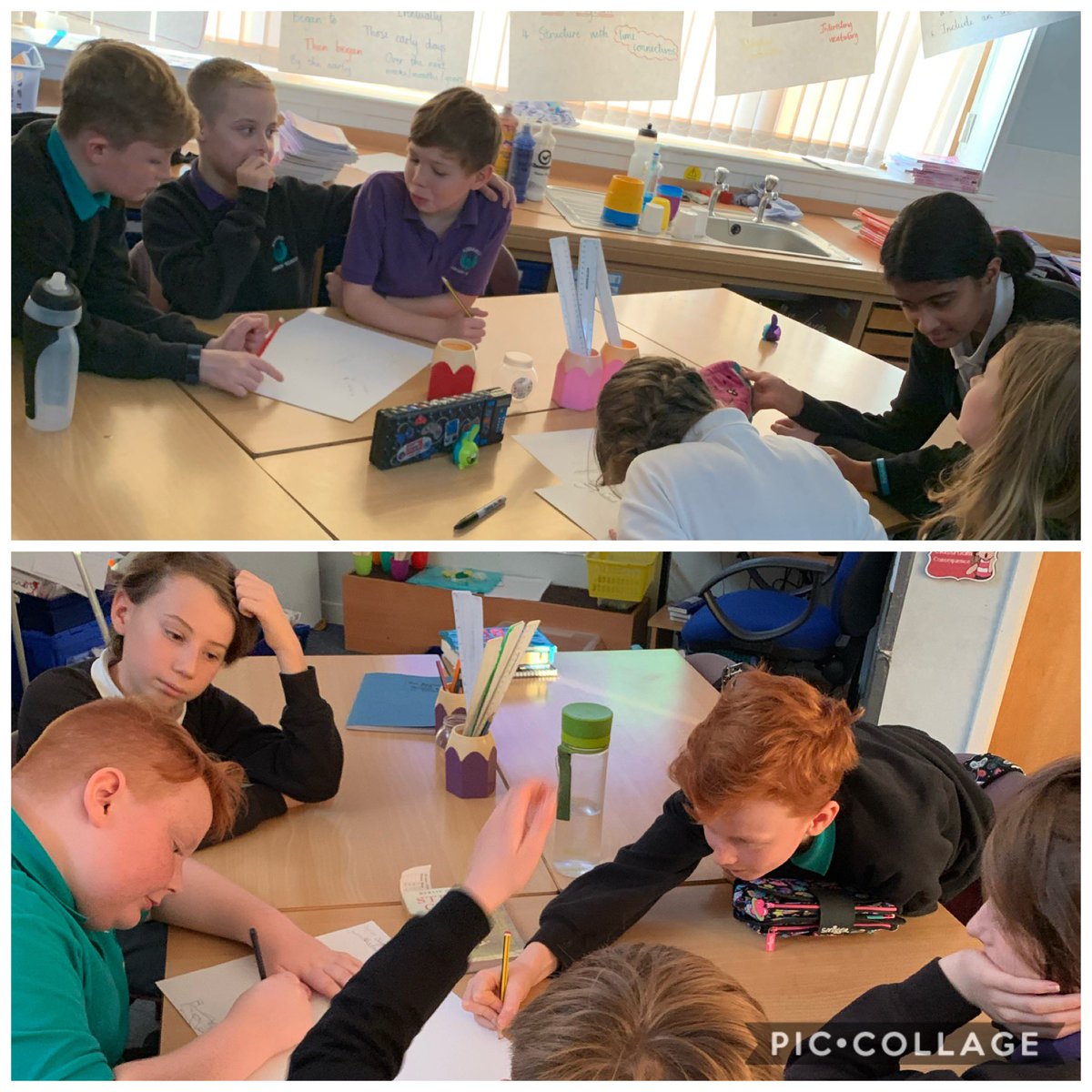 KPS_MrsR's tweet photo. Today we were given the brief to our Christmas STEM challenge. In groups we began noting down design features and ideas we think should be included in our model, which all best fit the brief! #STEM https://t.co/6YVz69pLNT