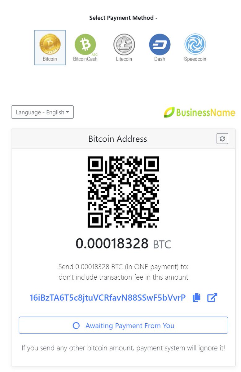 CryptocoinAPI's tweet image. Free GoUrl #Bitcoin Payment Box with your #Logo. #PHP #ASP open source crypto payment class. Accept #bitcoins #litecoin #bitcoincash crypto #payments on your website
gourl.io/bitcoin-paymen…