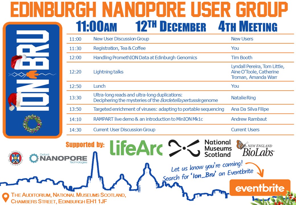 ION_BRU (@ion_bru) on Twitter photo It's almost time for our next meeting! The main meeting kicks off at 11:30am on 12th December at <a href="/NtlMuseumsScot/">National Museums Scotland</a>. Just look for the auditorium. This month we're sponsored by <a href="/NtlMuseumsScot/">National Museums Scotland</a>, <a href="/lifearc1/">LifeArc</a> and <a href="/NEBiolabs/">New England Biolabs</a>. We hope to see you all there! It's almost time for our next meeting! The main meeting kicks off at 11:30am on 12th December at <a href="/NtlMuseumsScot/">National Museums Scotland</a>. Just look for the auditorium. This month we're sponsored by <a href="/NtlMuseumsScot/">National Museums Scotland</a>, <a href="/lifearc1/">LifeArc</a> and <a href="/NEBiolabs/">New England Biolabs</a>. We hope to see you all there!