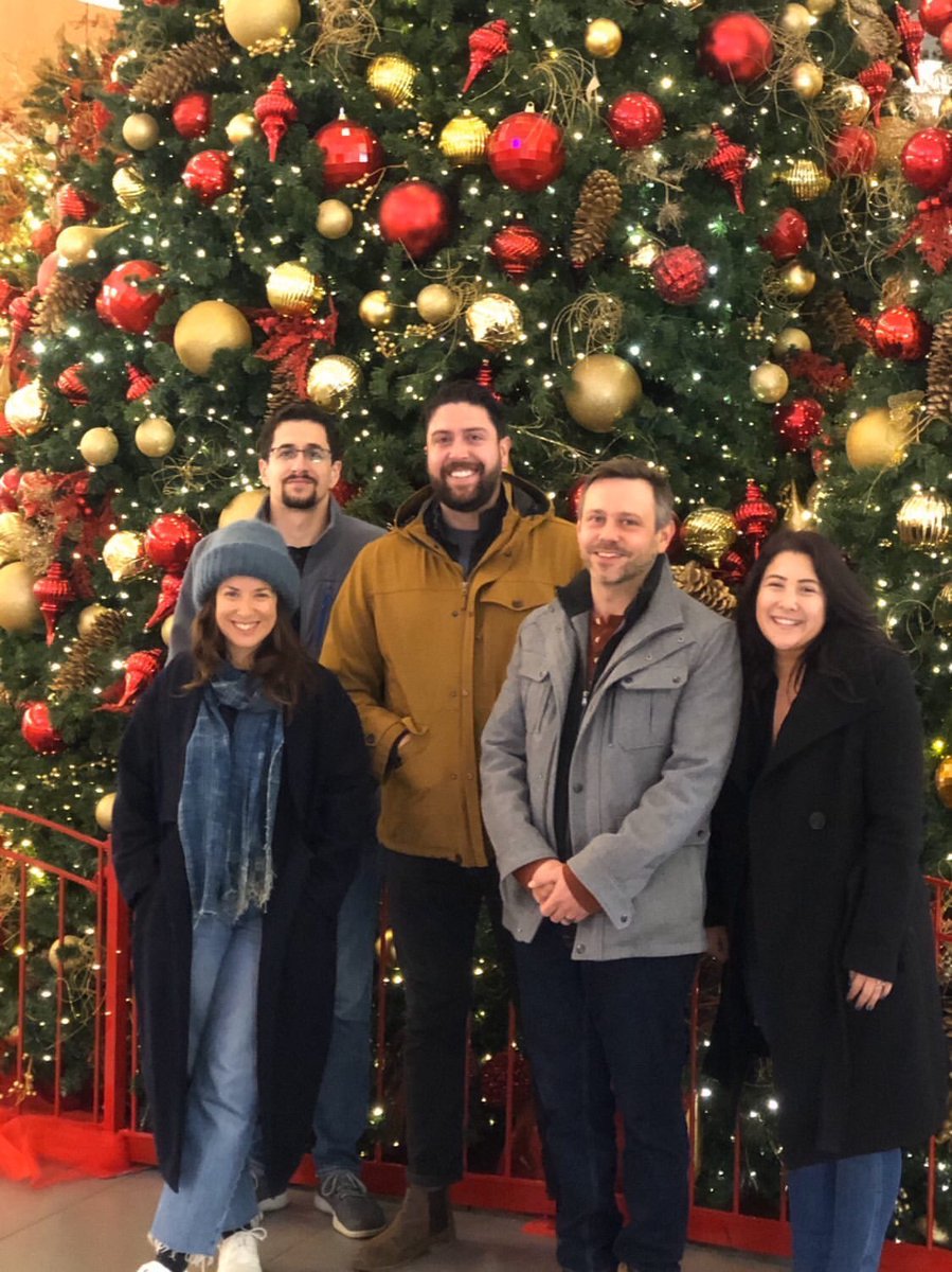 ologie's tweet photo. Five #Ologists and one giant tree. The #Olidays are finally here! https://t.co/TJKOBwDFgF