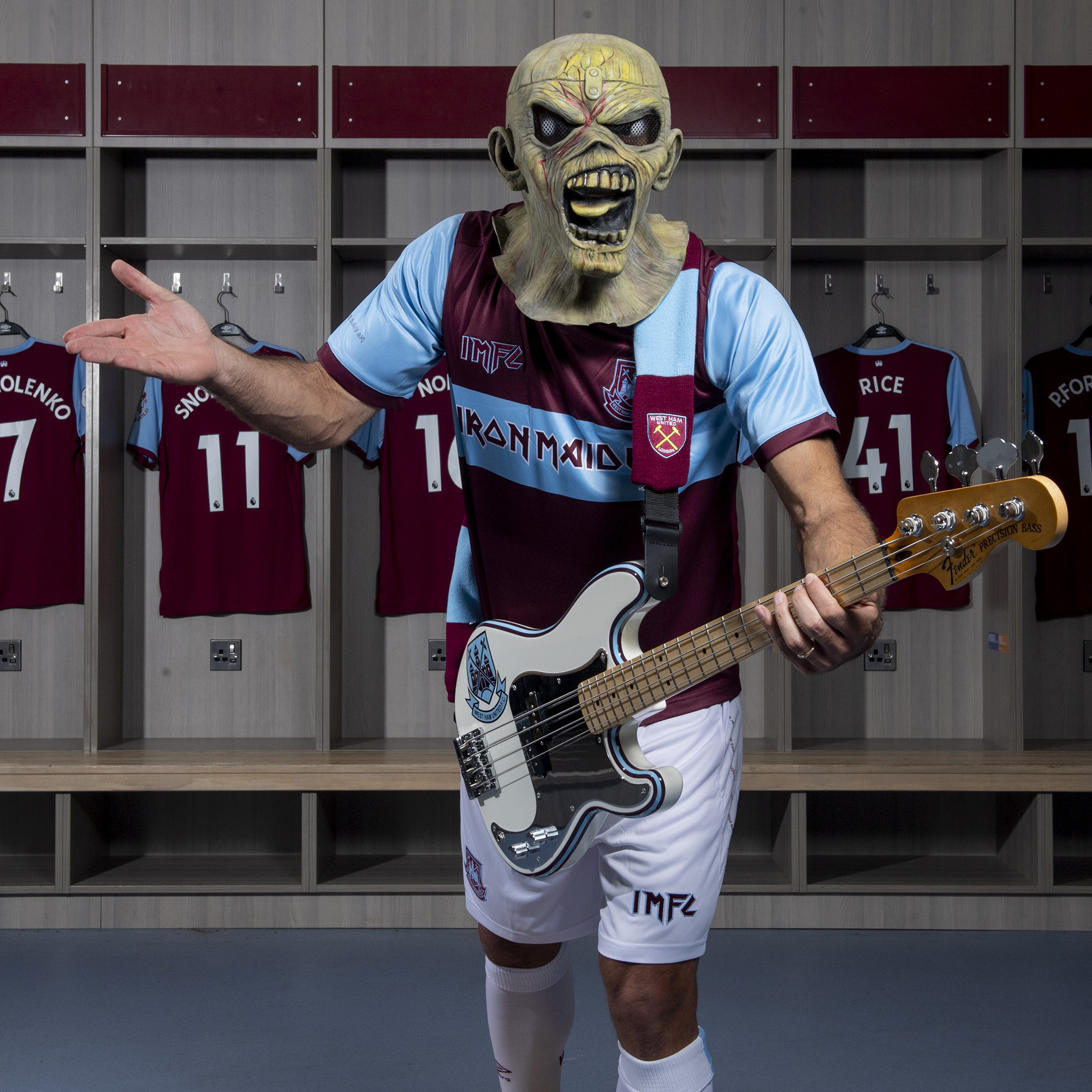 west ham united and iron maiden t shirt