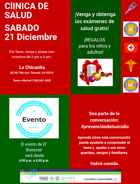 Dr. ann cheney (@annmcheney7) on Twitter photo clinica de salud 21 de diciembre at La Chicanita/health clinic December 21 <a href="/UCRSoM/">UCR School of Medicine</a> <a href="/SRFCFA/">Student-Run Free Clinics Faculty Association</a> clinica de salud 21 de diciembre at La Chicanita/health clinic December 21 <a href="/UCRSoM/">UCR School of Medicine</a> <a href="/SRFCFA/">Student-Run Free Clinics Faculty Association</a>