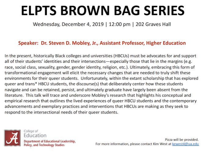 So proud! Our very own, Dr. Mobley, is presenting today at noon in Graves. We can’t wait to see you there!