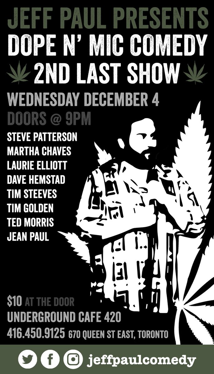 jeffpaulcomedy's tweet photo. TONIGHT!!!
Never in the 5 years of #DopeNMic have we had a lineup this STACKED!!
So don't be a fool and get yourself to @UndergrndComedy tonight for the best $10 you can spend in #Toronto!
Text @puffmama420 for reservations:
416.450.9125
or
Tix: https://t.co/oykPxWfM1u https://t.co/XTJqMAK0X0
