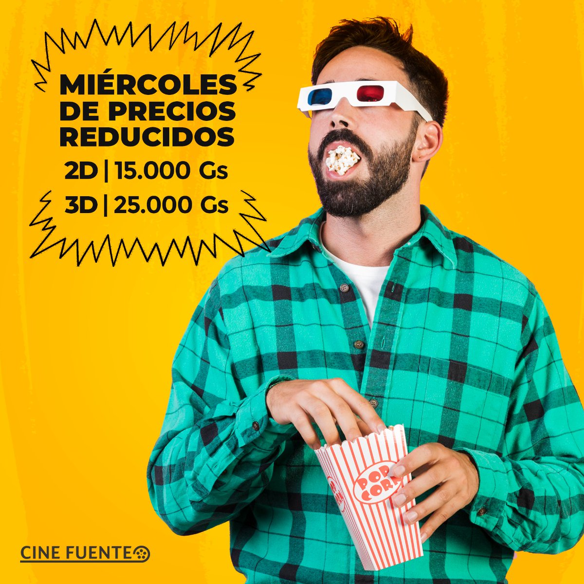 Disfrutemos del miércoles con películas🎬 Aprovecha de estos precios bajos en el cine😉