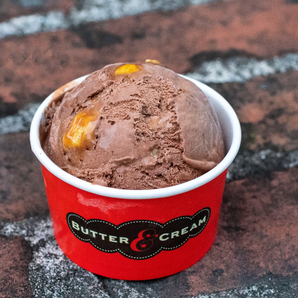 Dark Chocolate Peppermint Ice Cream! Dark chocolate ice cream with our house made peppermint candy. #butterandcream #MeetMeAtTheRedBench #icecream #darkchocolate #peppermint #darkchocolatepeppermint #smallbatch #decatur #oldfourthward #atlanta