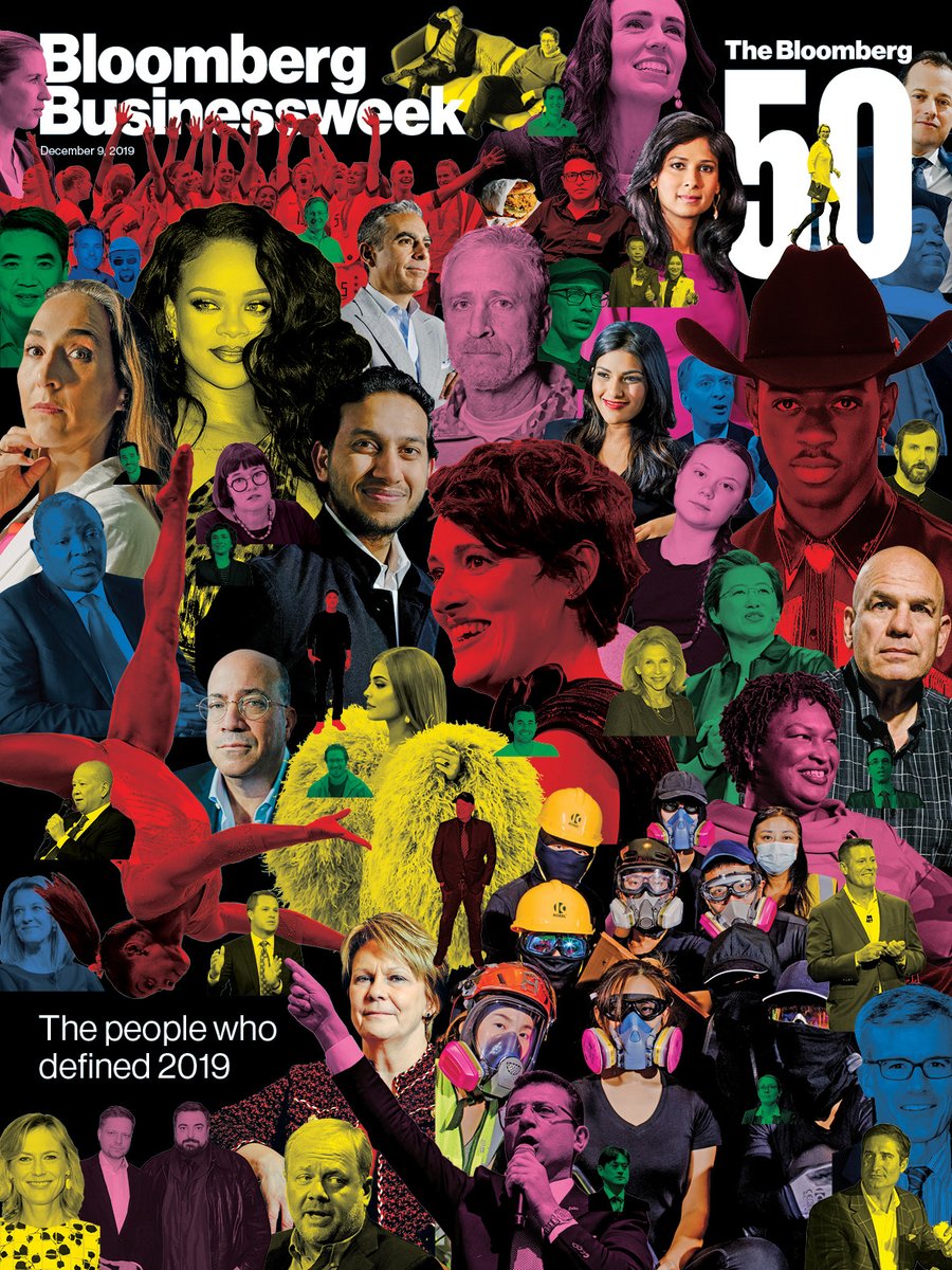 BW's tweet photo. NEW COVER: The #Bloomberg50 list is here. These are the people who shaped 2019 in unexpected ways https://t.co/6wrmhA0H4U https://t.co/9F5wTTYBS9