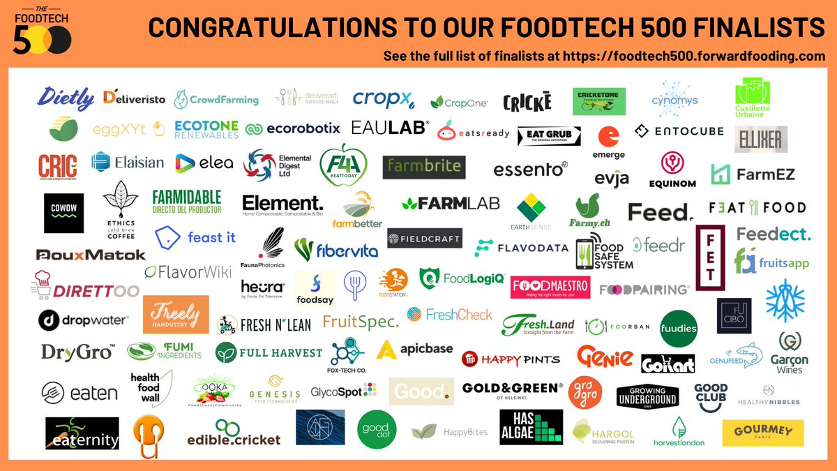 EntoCube's tweet photo. We made it to the #FoodTech500 list! It's the Fortune 500 of the most inspirational businesses in AgriFoodTech.

An honor to be among so many #foodtech pioneers we respect. It's hard to predict the future, but one thing is certain: the future is #food. https://t.co/n1zm9ymjQt https://t.co/GeWHyOz3yT
