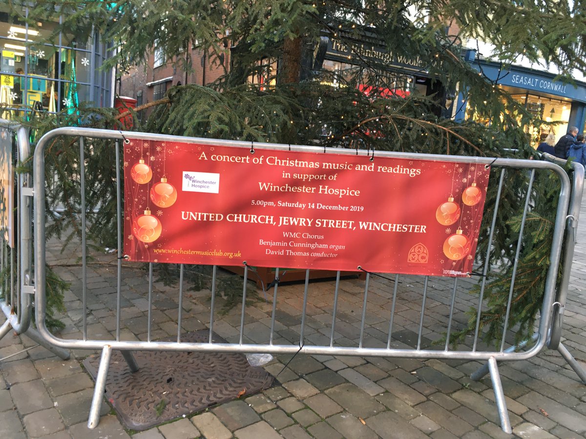 The banners are up in Winchester advertising our Christmas concert in aid of <a href="/WinchHospice/">Winchester Hospice</a>. 
5pm, Saturday 14 Dec United Church, Jewry Street, Winchester