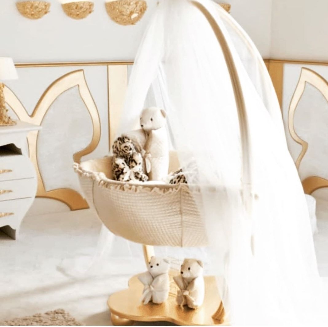 gold baby cot