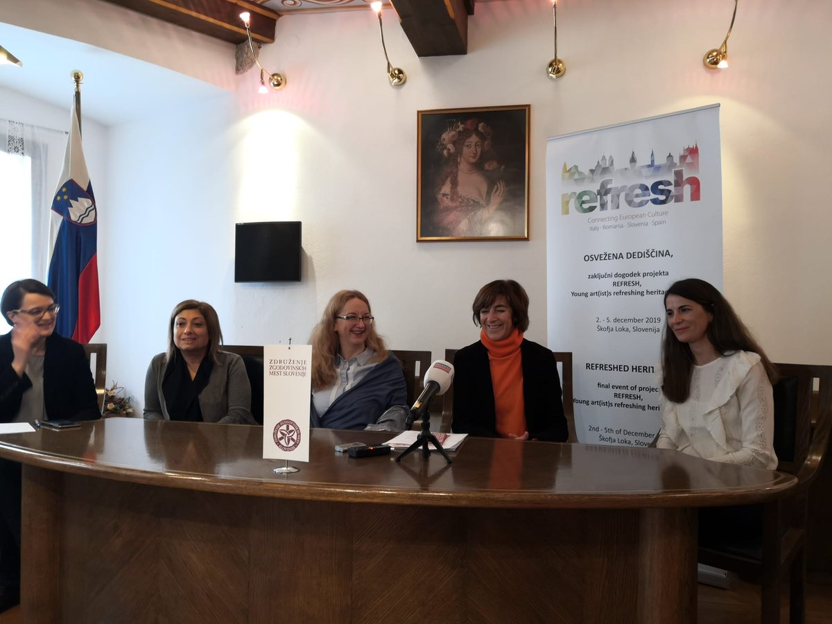 Refresh_proj's tweet photo. Yesterday at the city hall of škofja loka the press conference of the refresh project partners took place next to the Creative Europe desk in Slovenia, Mateja Lazar, head of culture office CED Slovenia https://t.co/5bBSfMKFY0