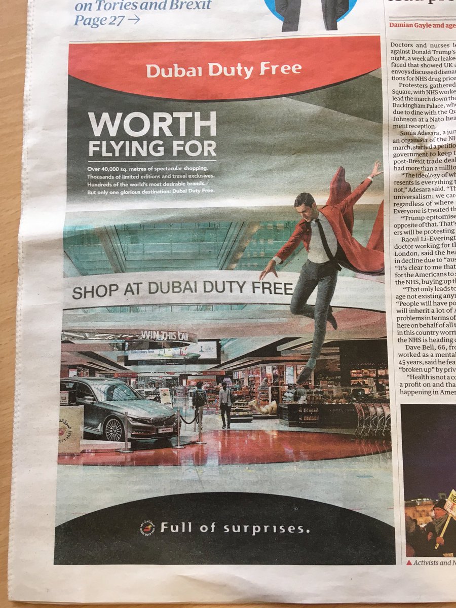 This ad (in The Guardian) eclipses for thoughtlessness Iceland’s plastic bag ‘Life’s too short to peel carrots’ from 20 years ago.  Once we have #StopBrexit, time to join #ExtinctionRebellion to call out such profligacy.