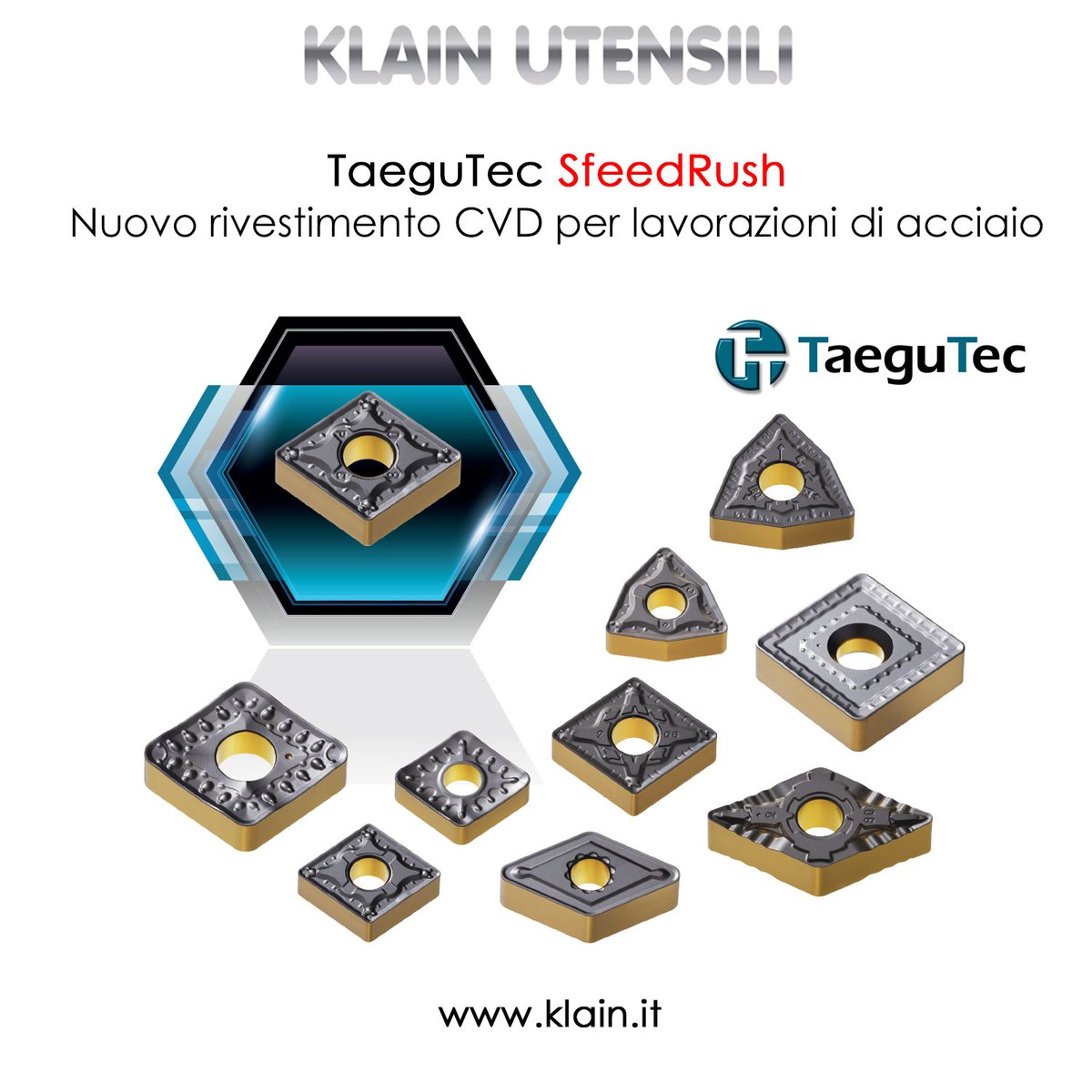 KlainSrl's tweet photo. Novità Taegutec SfeedRush:nuovo rivestimento CVD per lavorazioni di acciaio https://t.co/Au6ewnrsoo #utensili #utensileria #inserti #sfeedrush #taegutec #carbide #lavorazionimeccaniche #meccanicadiprecisione #cnc #cncporn #tornitura #metalloduro #carbidetools #truciolo #metalwork https://t.co/IRCLuYJnGd