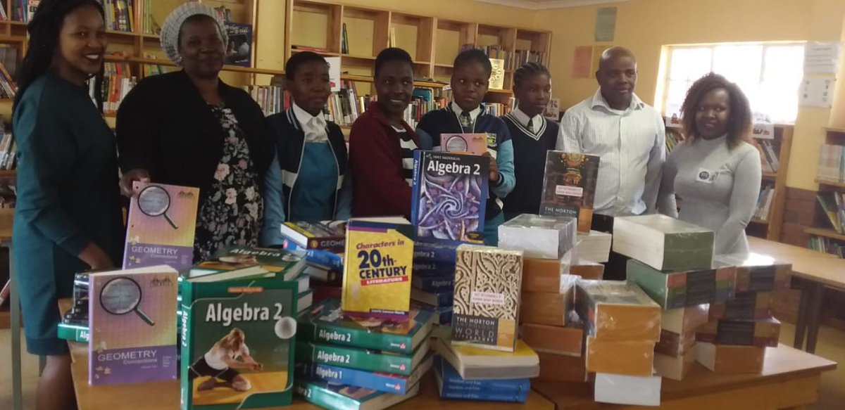 YFCKZN's tweet photo. Pupils from Ethekwini West and North High schools were excited when they received textbooks for subjects such as Mathematics, Geometry, History, Computer Science and novels in recent months from The Bridge Project. https://t.co/OZnDJdNZAb