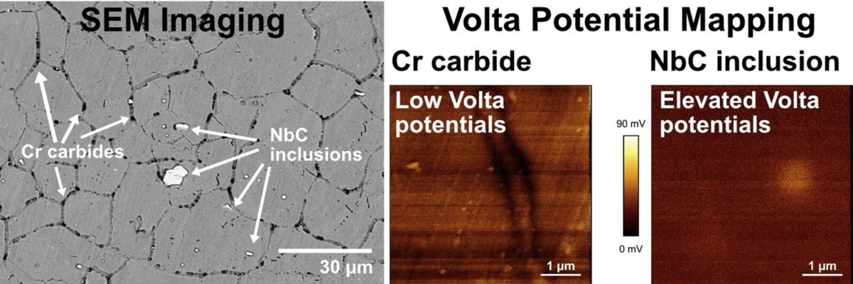 info_specific's tweet image. 🔬Our most recent paper investigates the role of niobium carbide inclusions when initiating localised corrosion in sensitised 20Cr-25Ni-Nb stainless steel.

Read all about it in @MaterialsToday ➡️ sciencedirect.com/science/articl…

#GenerateStoreRelease