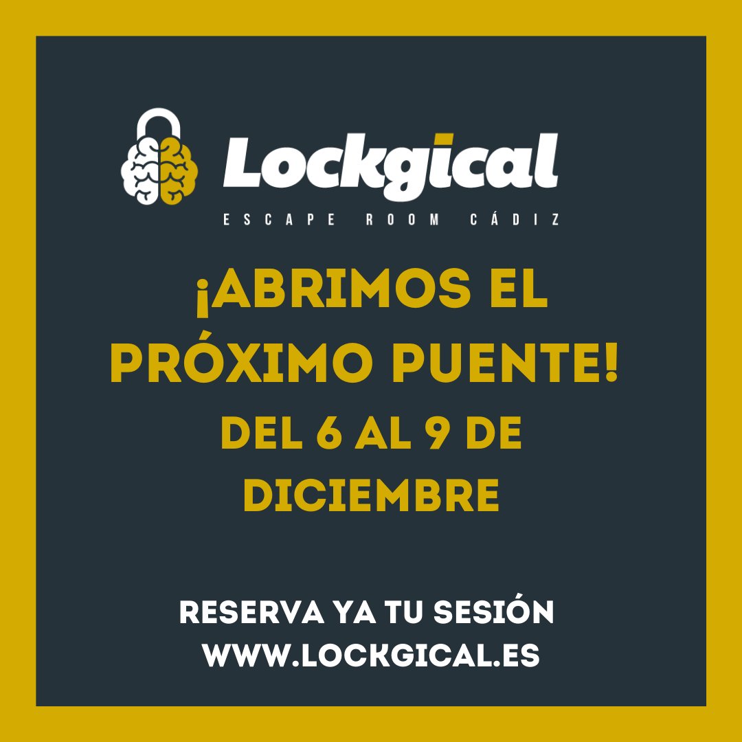 lockgical's tweet photo. Haz un plan divertido😁!!
Tu #EscapeRoom en #Cádiz 😍

Elige tu juego --> Fase 1 o Fase 2
60 minutos para escapar... ¿Aceptas el reto?💪

Reserva ya tu sesión en https://t.co/CcesK5oI4O https://t.co/gJhJNWYOkZ